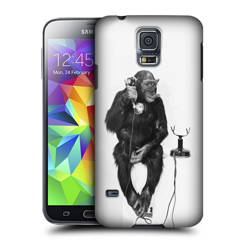 HEAD CASE obal na mobil Samsung Galaxy S5 vzor srandovní zvířátka opice s telefónem