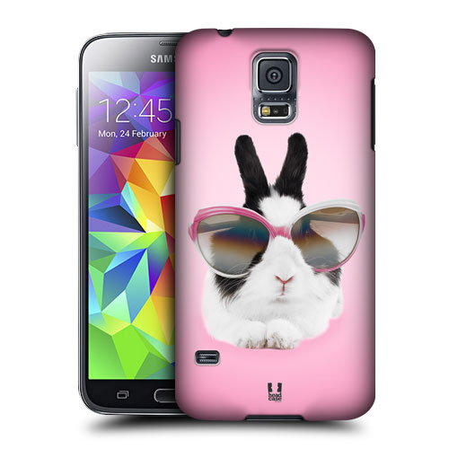 HEAD CASE obal na mobil Samsung Galaxy S5 vzor srandovní zvířátka růžová barva králík fešák