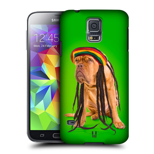 HEAD CASE obal na mobil Samsung Galaxy S5 vzor srandovní zvířátka pejsek rastafarián zelená barva
