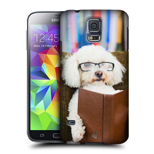 HEAD CASE obal na mobil Samsung Galaxy S5 vzor srandovní zvířátka pejsek sečtělý pudlík bílá barva