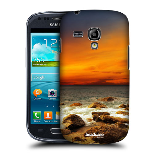 HEAD CASE pouzdro na mobil Samsung galaxy S3 mini pláž rudé nebe skály
