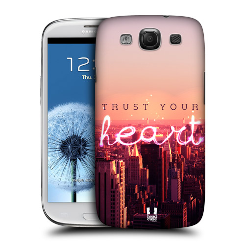 HEAD CASE obal na mobil Galaxy S3 i9300 barevné město růžová mrakodrapy