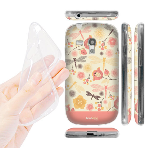 HEAD CASE silikonové Pouzdro na mobil Samsung galaxy S3 MINI vzor příroda vážka růžová