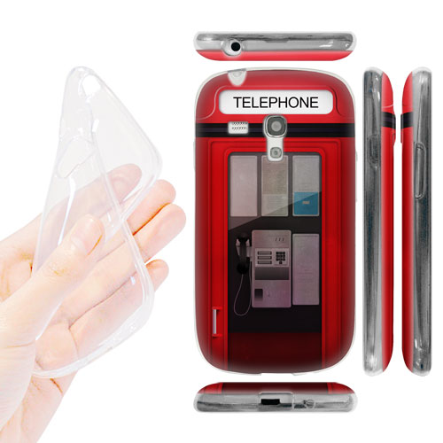 HEAD CASE silikonové Pouzdro na mobil Samsung galaxy S3 MINI vzor červená telefonní budka