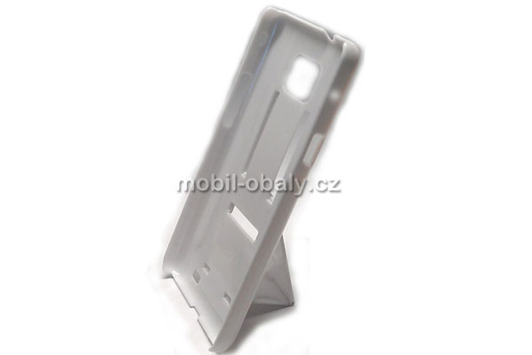 Obal Faceplate na mobil Samsung i9100 Galaxy S2 pevný plast bílý stojánek