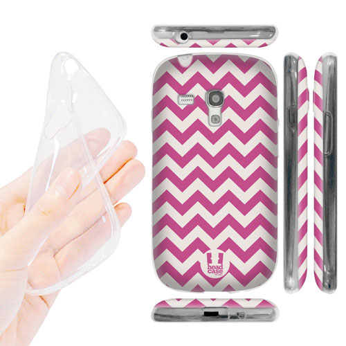 HEAD CASE silikonové Pouzdro na mobil Samsung galaxy S3 MINI vzor Tvar V růžový
