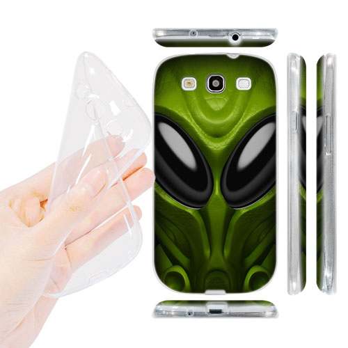 HEAD CASE silikonový Obal na mobil Galaxy S3 i9300 vesmírný válečník zelená barva