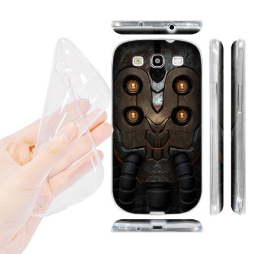 HEAD CASE silikonový Obal na mobil Galaxy S3 i9300 vesmírný válečník zlaté oči