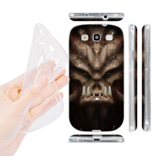 HEAD CASE silikonový Obal na mobil Galaxy S3 i9300 vesmírný válečník béžová barva vetřelec