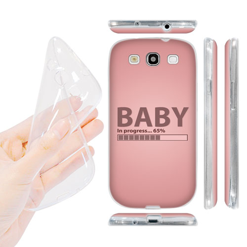 HEAD CASE silikonový obal na mobil Galaxy S3 i9300 Baby růžová barva dítě