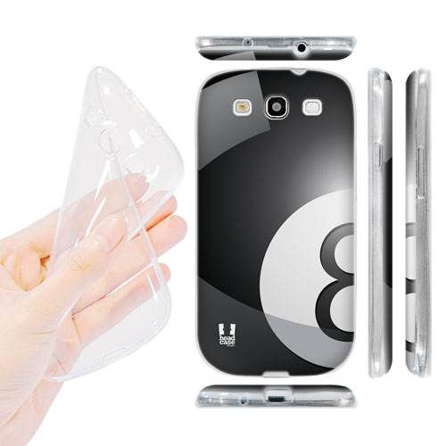 HEAD CASE silikonový obal na mobil Galaxy S3 i9300 billiard koule černá osmička