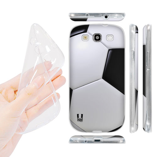HEAD CASE silikonový obal na mobil Galaxy S3 i9300 fotbalový míč černá a bílá barva