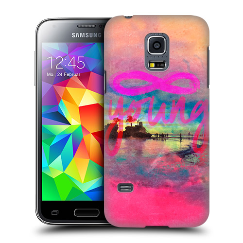 HEAD CASE obal na mobil Samsung galaxy S5 MINI G800 Pláž Vintage YOUNG růžová