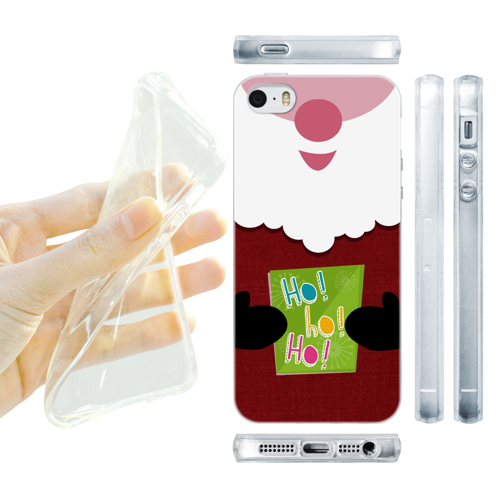 HEAD CASE silikonový obal na mobil Iphone 5/5S Vzor vánoce Santa HO HO HO