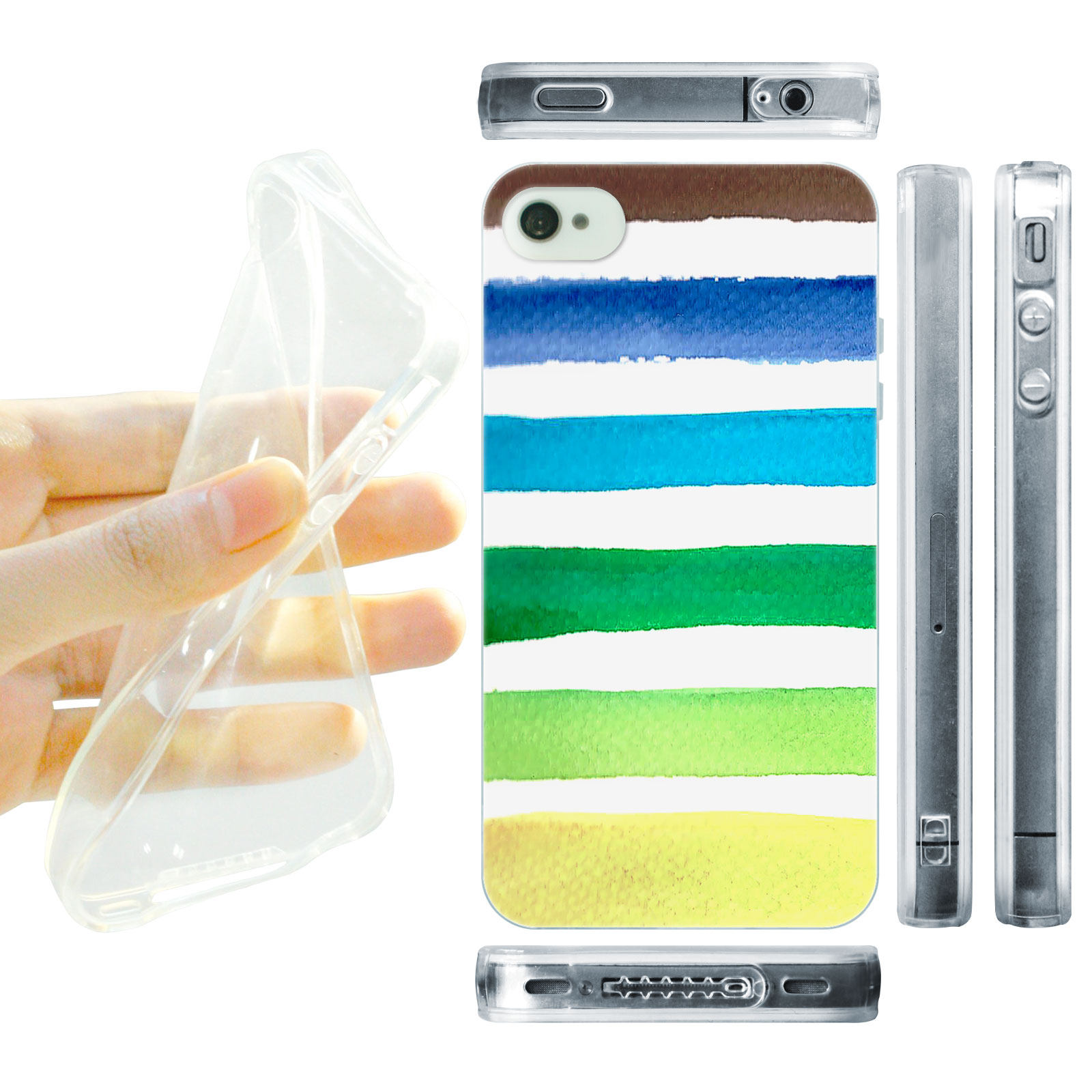 HEAD CASE silikonový obal na mobil Iphone 4/4S Vzor barevné pruhy námořník