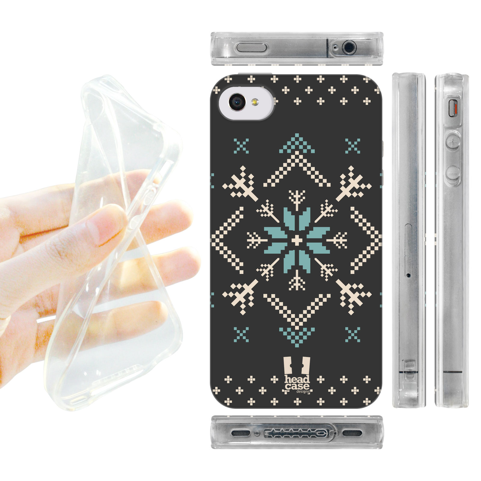 HEAD CASE silikonový obal na mobil Iphone 4/4S Vzor zima bílá vločka