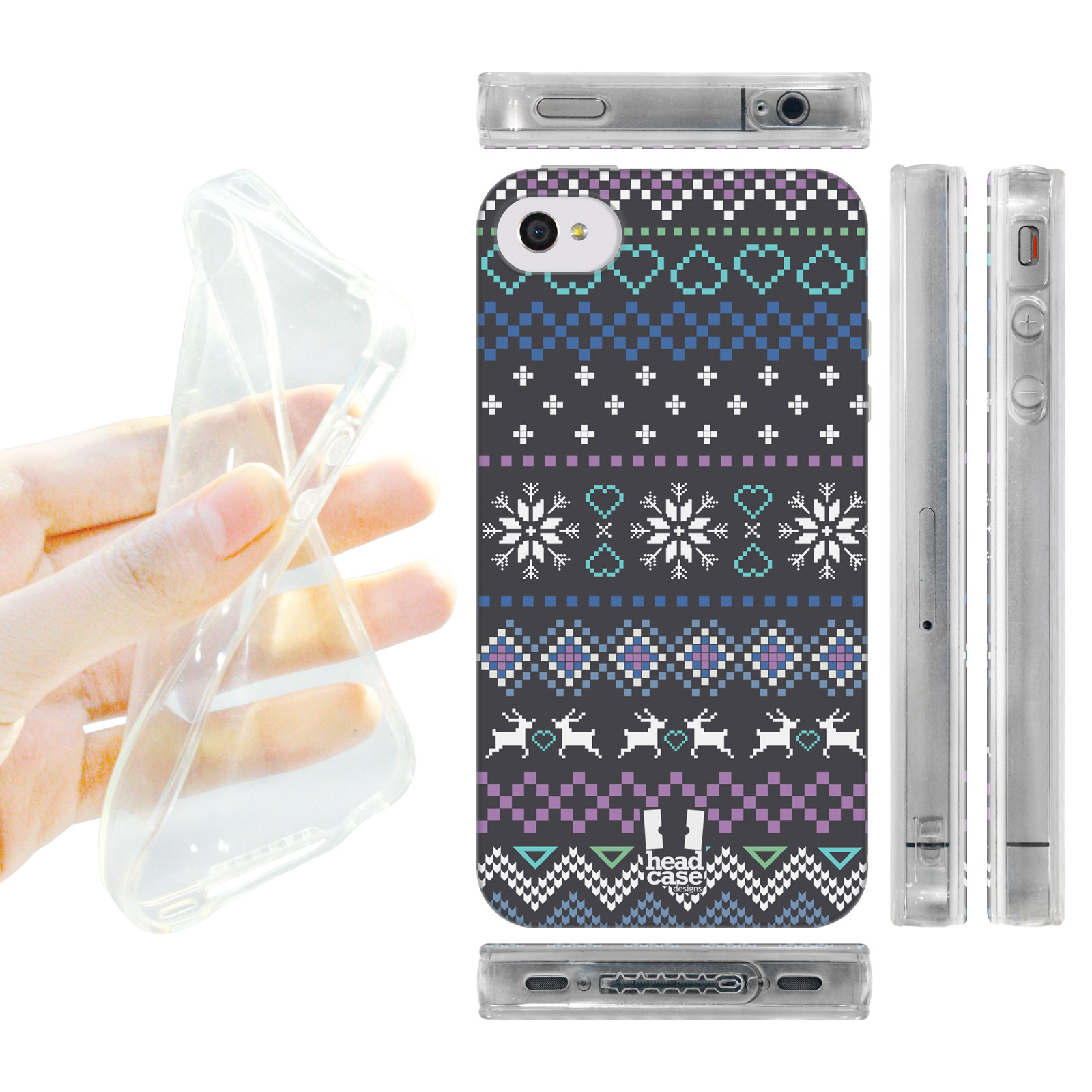 HEAD CASE silikonový obal na mobil Iphone 4/4S Vzor zima barevný značky