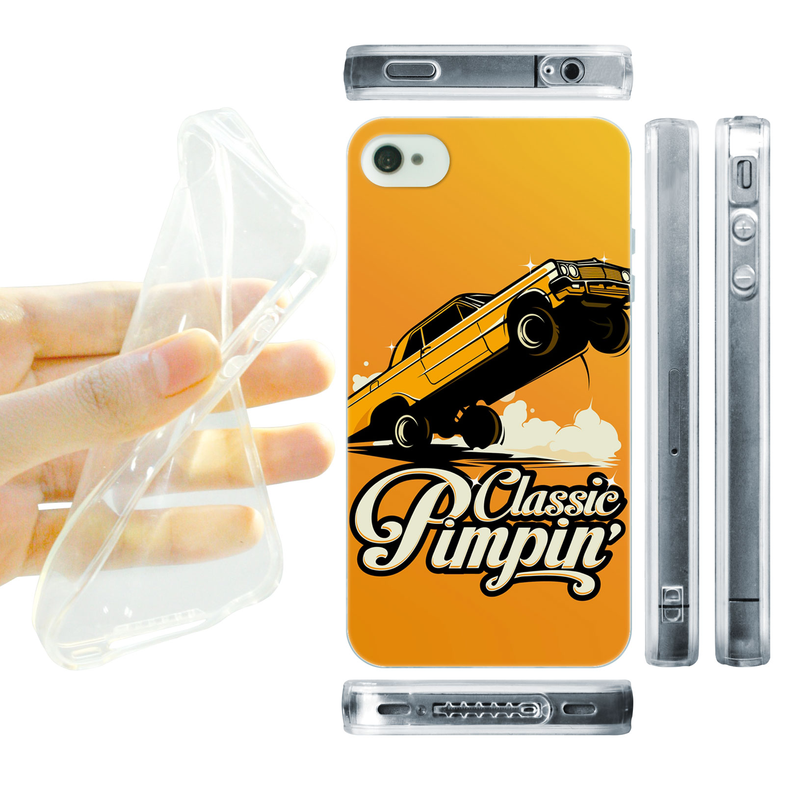 HEAD CASE silikonový obal na mobil Iphone 4/4S Urban styl žlutá kára