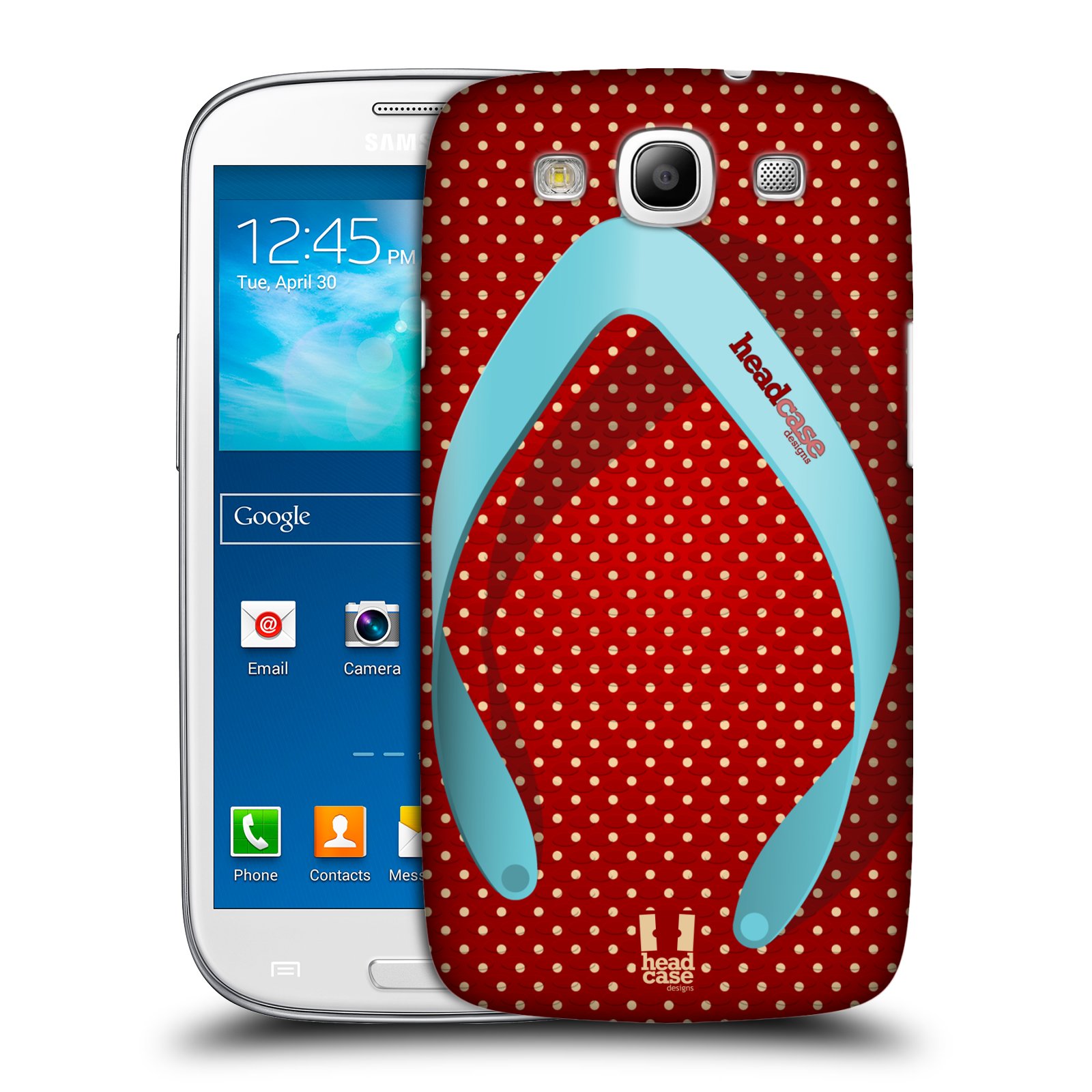 HEAD CASE plast obal Samsung Galaxy i9300 S3 pevný plast plážová bota červená