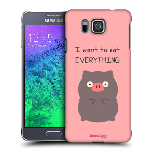 HEAD CASE obal na mobil Samsung Galaxy ALPHA zvířátka prasátko růžová barva