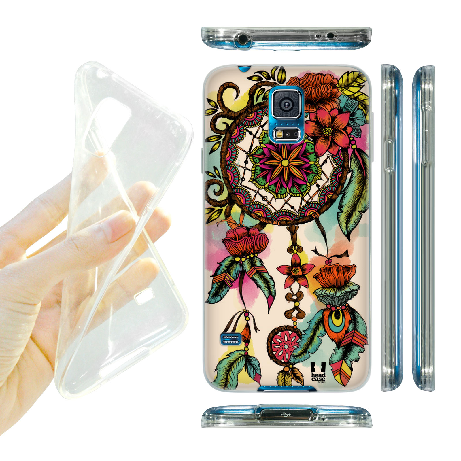 HEAD CASE silikonový obal na mobil Samsung galaxy S5 lapač snů květina červená