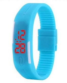 Sportovní LED hodinky silikonový náramek modrá barva