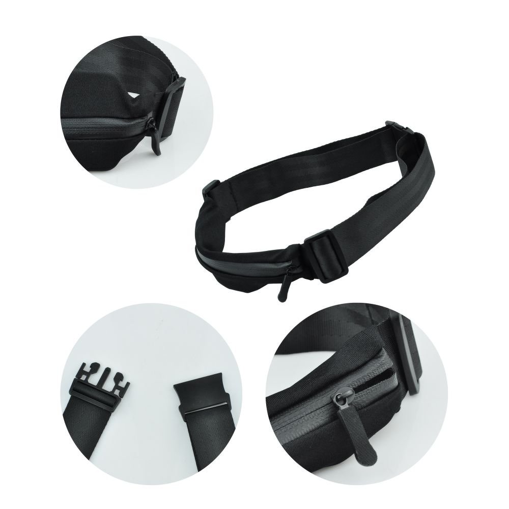 Univerzální sportovní pásek HSK-24 s 2 kapsičkami černá barva