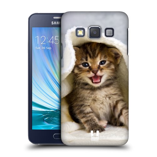 HEAD CASE plastové pouzdro na mobil Samsung Galaxy A3 Foto kočičky kotě a ručník