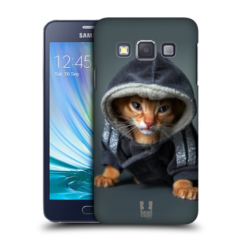 HEAD CASE plastové pouzdro na mobil Samsung Galaxy A3 Kočička v mikině