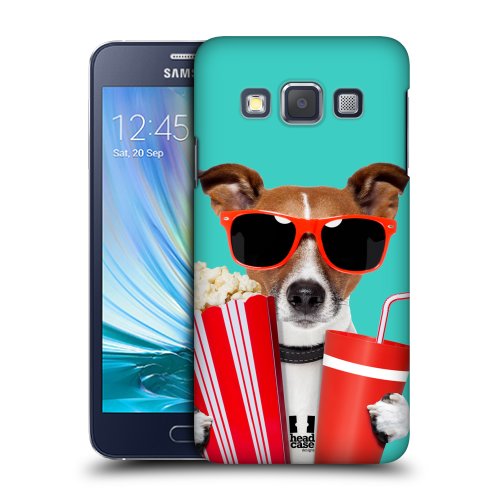 HEAD CASE plastové pouzdro na mobil Samsung Galaxy A3 pejsek v kině modrá