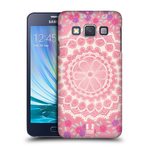 HEAD CASE plastové pouzdro na mobil Samsung Galaxy A3 krajkové vzory růžová