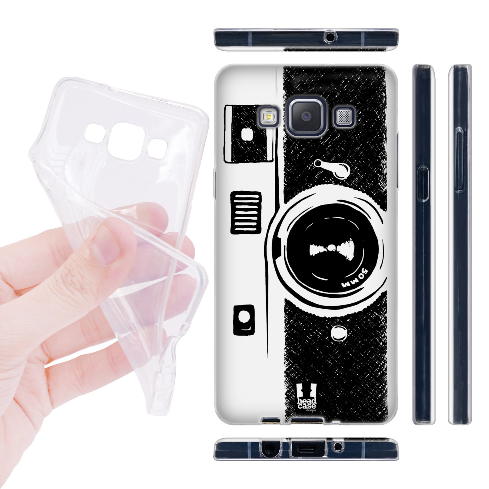 Head Case silikonové pouzdro na mobil Samsung galaxy A5 nákres fotoaparát