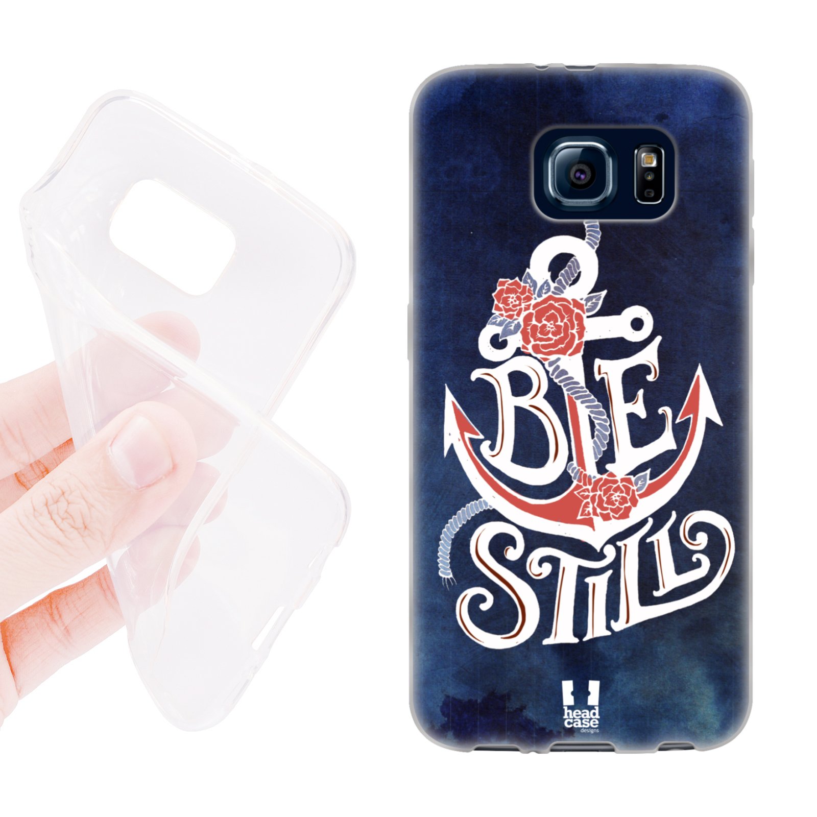 HEAD CASE silikonový obal na mobil Samsung galaxy S6 kotva modrá