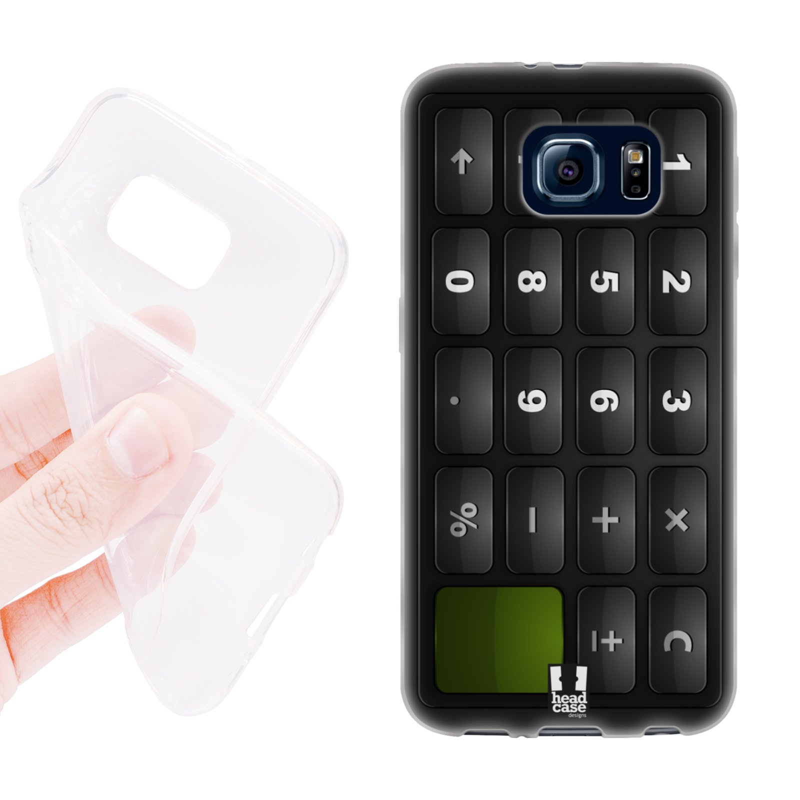 HEAD CASE silikonový obal na mobil Samsung galaxy S6 kalkulačka černá