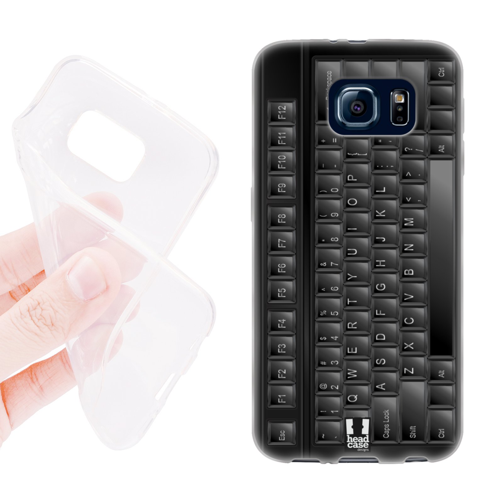 HEAD CASE silikonový obal na mobil Samsung galaxy S6 klávesnice černá