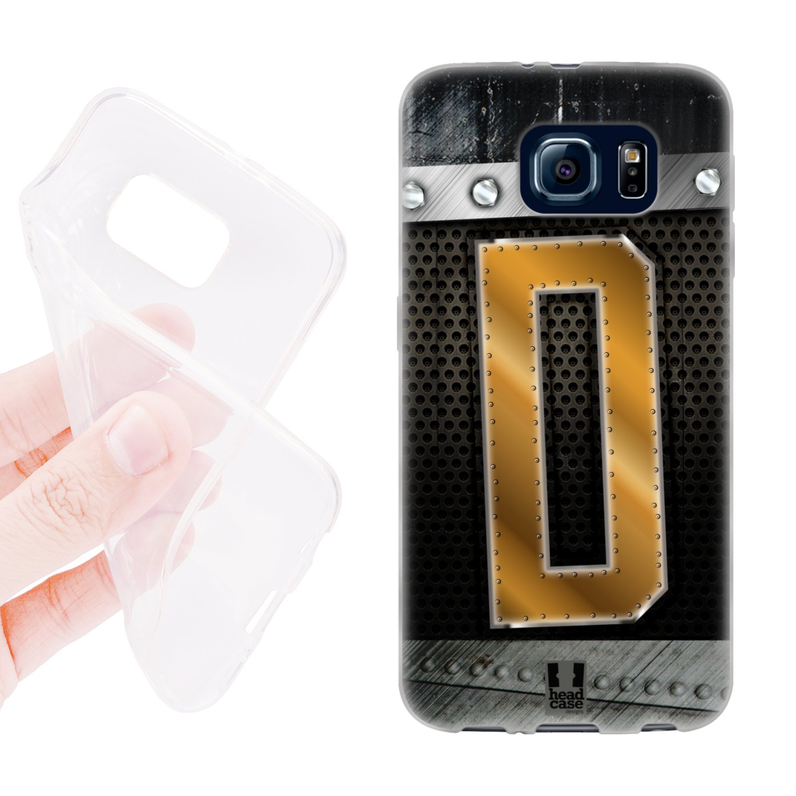 HEAD CASE silikonový obal na mobil Samsung galaxy S6 zlaté písmeno D
