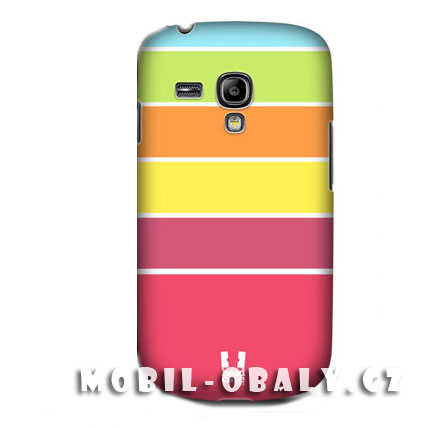 HEAD CASE pouzdro na mobil Samsung galaxy S3 mini barvené pruhy zelena, žlutá, červená