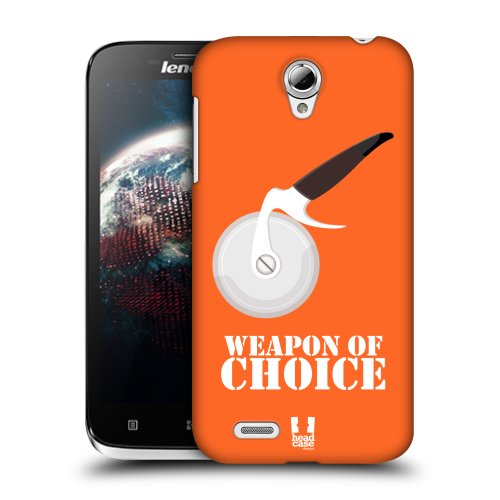 HEAD CASE obal na mobil LENOVO A859 Pizza maniak oranžová barva kráječ