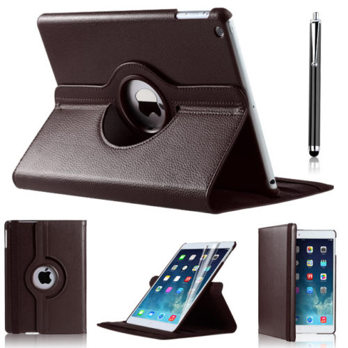 Pouzdro 360 DEGREE na tablet Apple iPad Air hnědá barva + folie zdarma