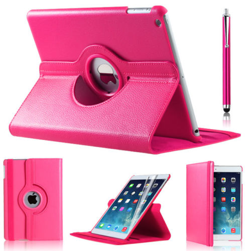 Pouzdro 360 DEGREE na tablet Apple iPad Air růžová barva + fólie zdarma