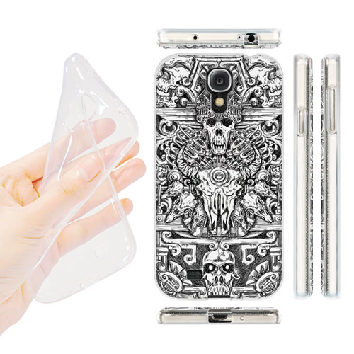 HEAD CASE silikonový obal na mobil Samsung galaxy S4 lebky a meče totem