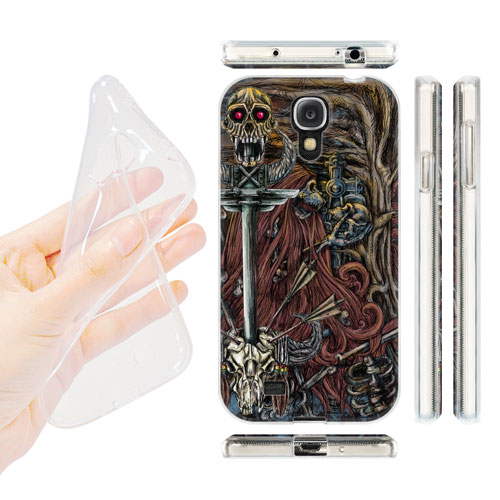HEAD CASE silikonový obal na mobil Samsung galaxy S4 lebky a meče barevná