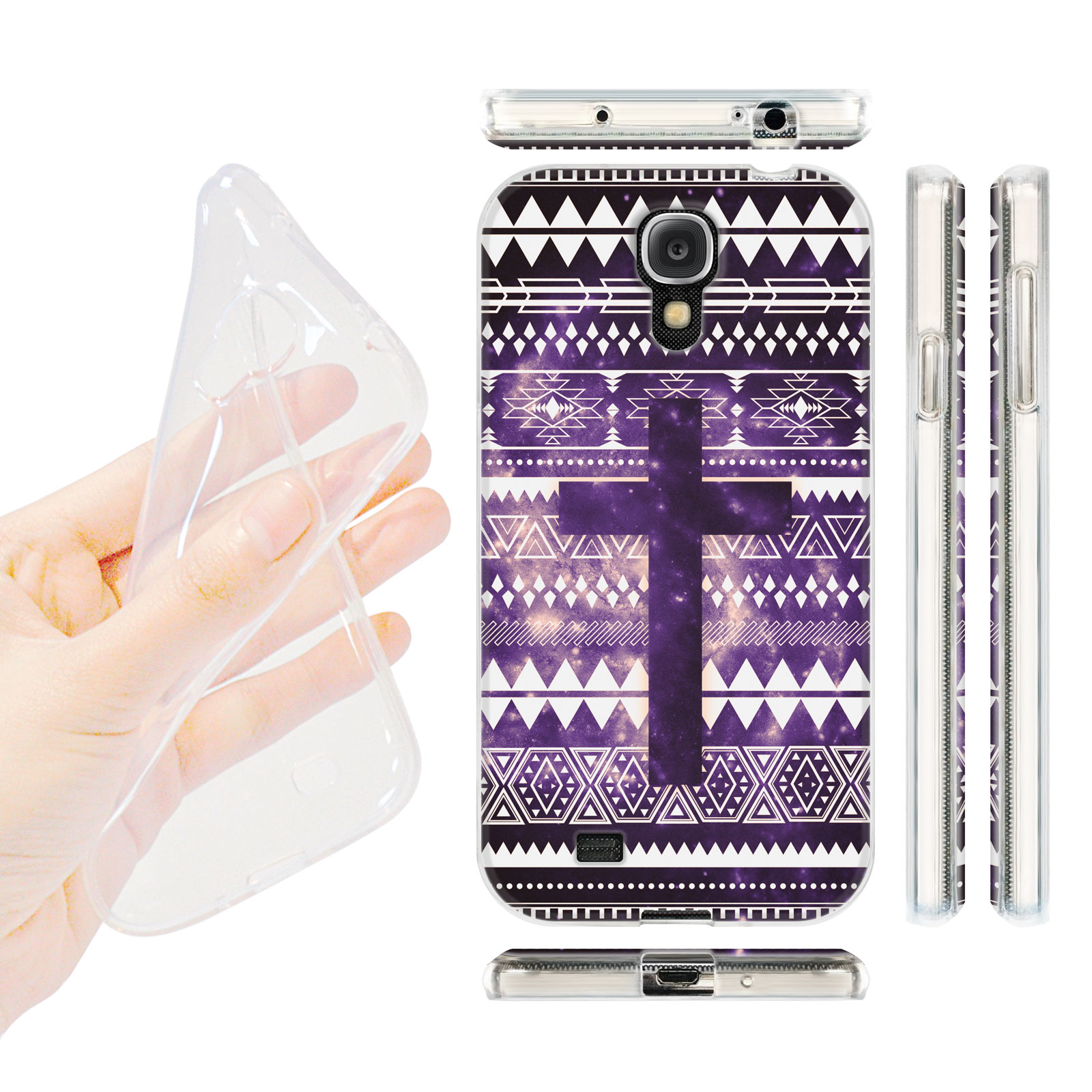 HEAD CASE silikonový obal na mobil Samsung galaxy S4 Aztécký vzor fialová