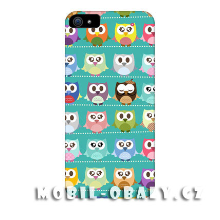 HEAD CASE Plastový obal na mobil Iphone 5/5S barevné sovičky zelený odstín