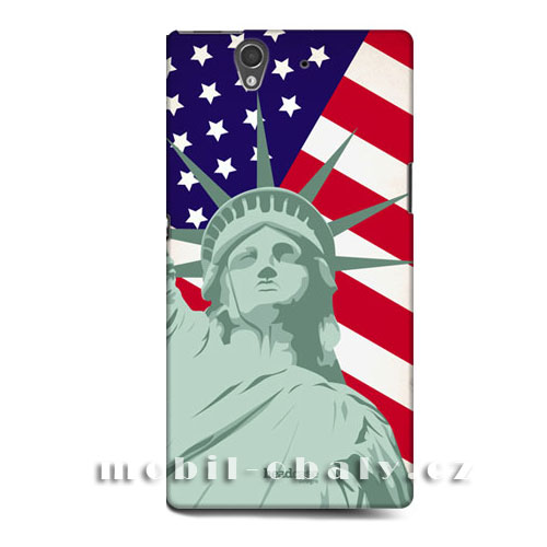 HEAD CASE obal na Sony XPERIA Z americká vlajka socha svobody