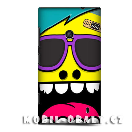 HEAD CASE obal na mobil Nokia Lumia 520 Šílený smajlík žlutá barva