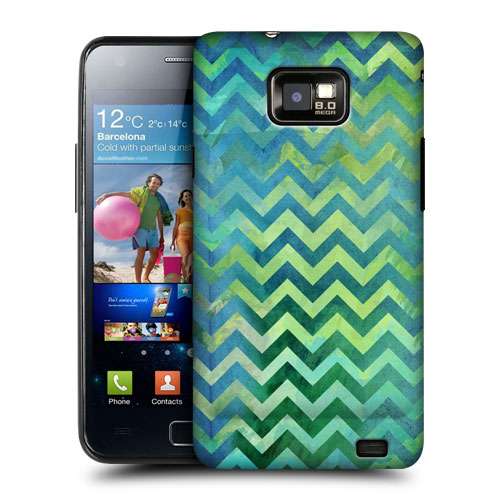HEAD CASE obal na mobil Samsung Galaxy i9100 S2 Zelený vzor tvar V