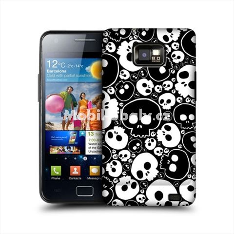 HEAD CASE obal na mobil Samsung Galaxy i9100 S2 lebky černá a bílá
