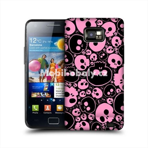 HEAD CASE obal na mobil Samsung Galaxy i9100 S2 lebky černá růžová