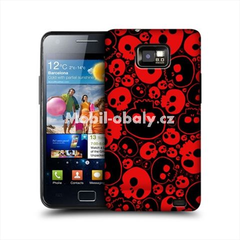 HEAD CASE obal na mobil Samsung Galaxy i9100 S2 lebky černá červená